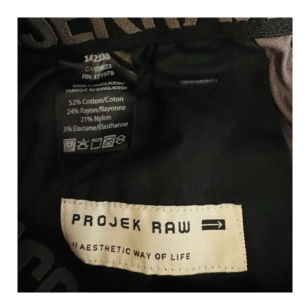 Projek Raw Men's Gray Jogger Pants Slim Fit Elastic Waistband Size Large